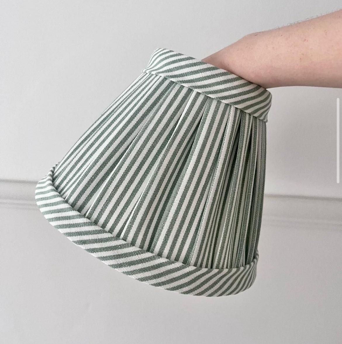 Charlotte Rose 8” striped green and white lampshade